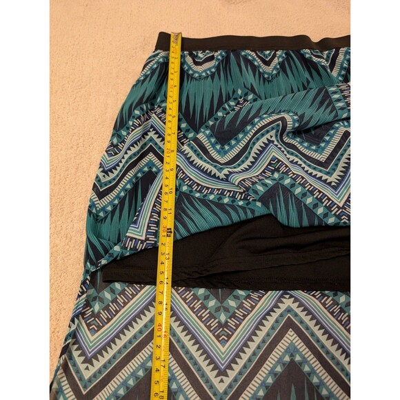 Women's Chevron Boho Print Sheer Maxi Skirt Stretch Waist Size 6 - Picture 5 of 12